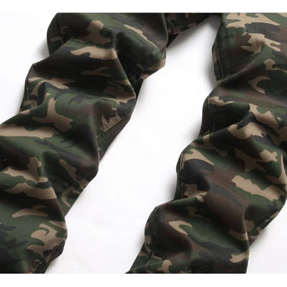 Men's Denim Jeans Camouflage Straight Leg