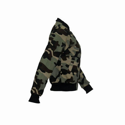 Women's Camo Bomber Jacket: Slim, Cropped, Military Zipper Coat