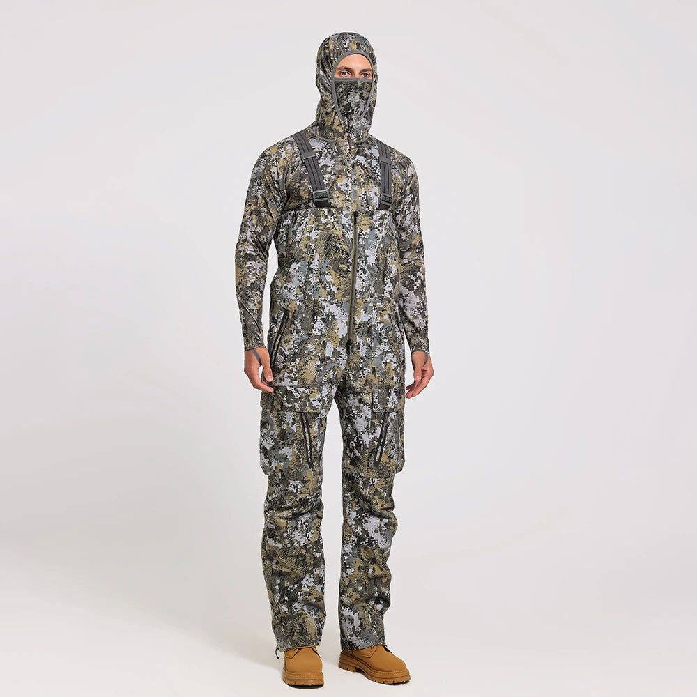 Men's Bib Winter Camo Overalls: Insulated Hunting Pants