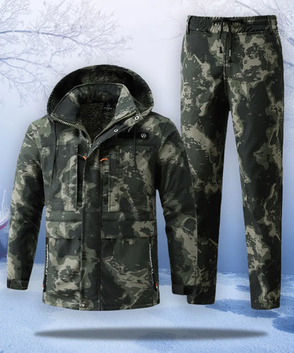 Men's Winter Camo Jacket: Velvet, Waterproof, Outdoor Sports Coat