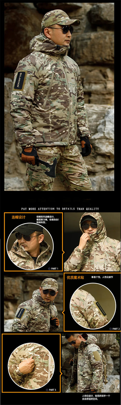 Men's Tactical Camo Jacket: Windproof, Waterproof, Softshell Coat