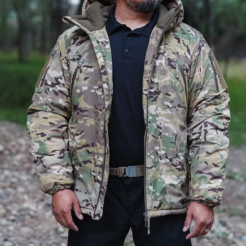 Men's Winter Hunting Jacket: Heavyweight Cotton, Windproof Camo