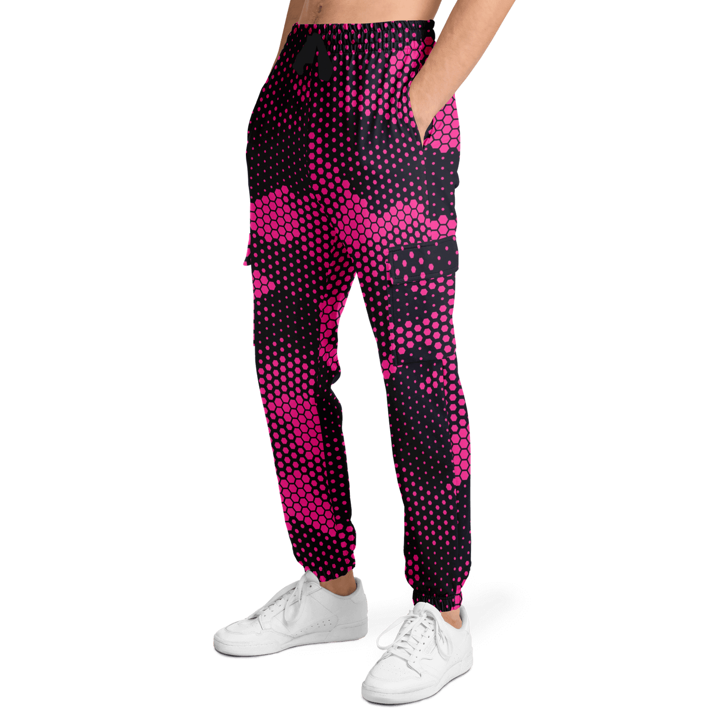 Camo Cargo Pants | Unisex | Pink Digital Dotted Hexagonal