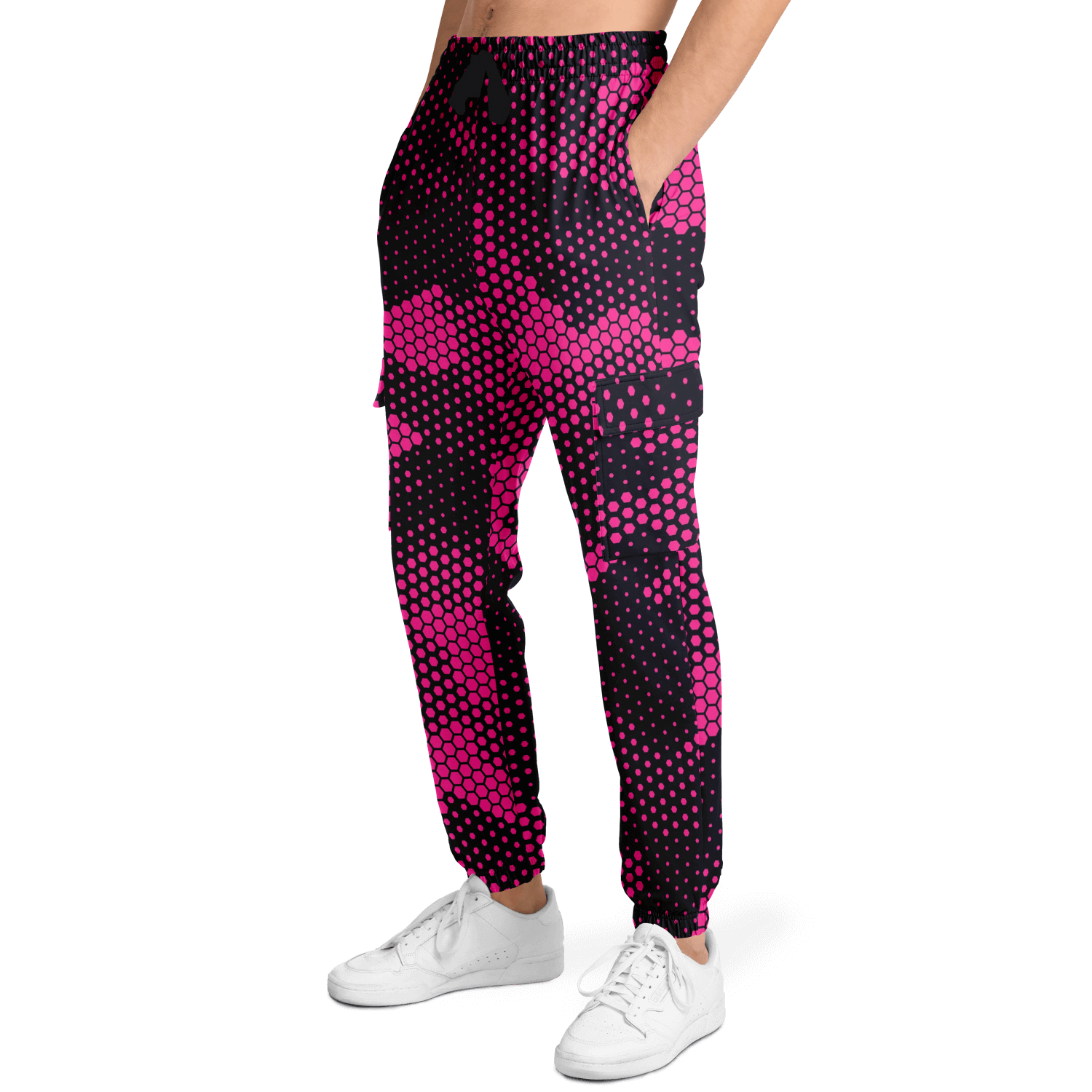 Camo Cargo Pants | Unisex | Pink Digital Dotted Hexagonal