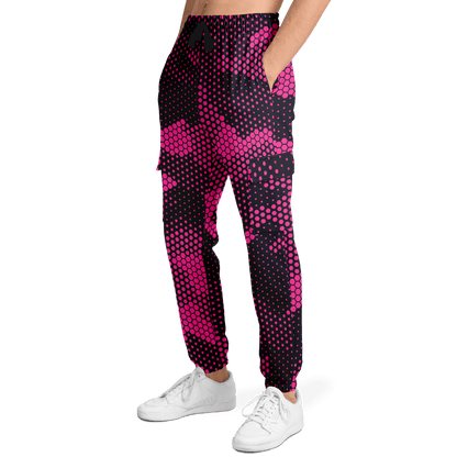 Camo Cargo Pants | Unisex | Pink Digital Dotted Hexagonal