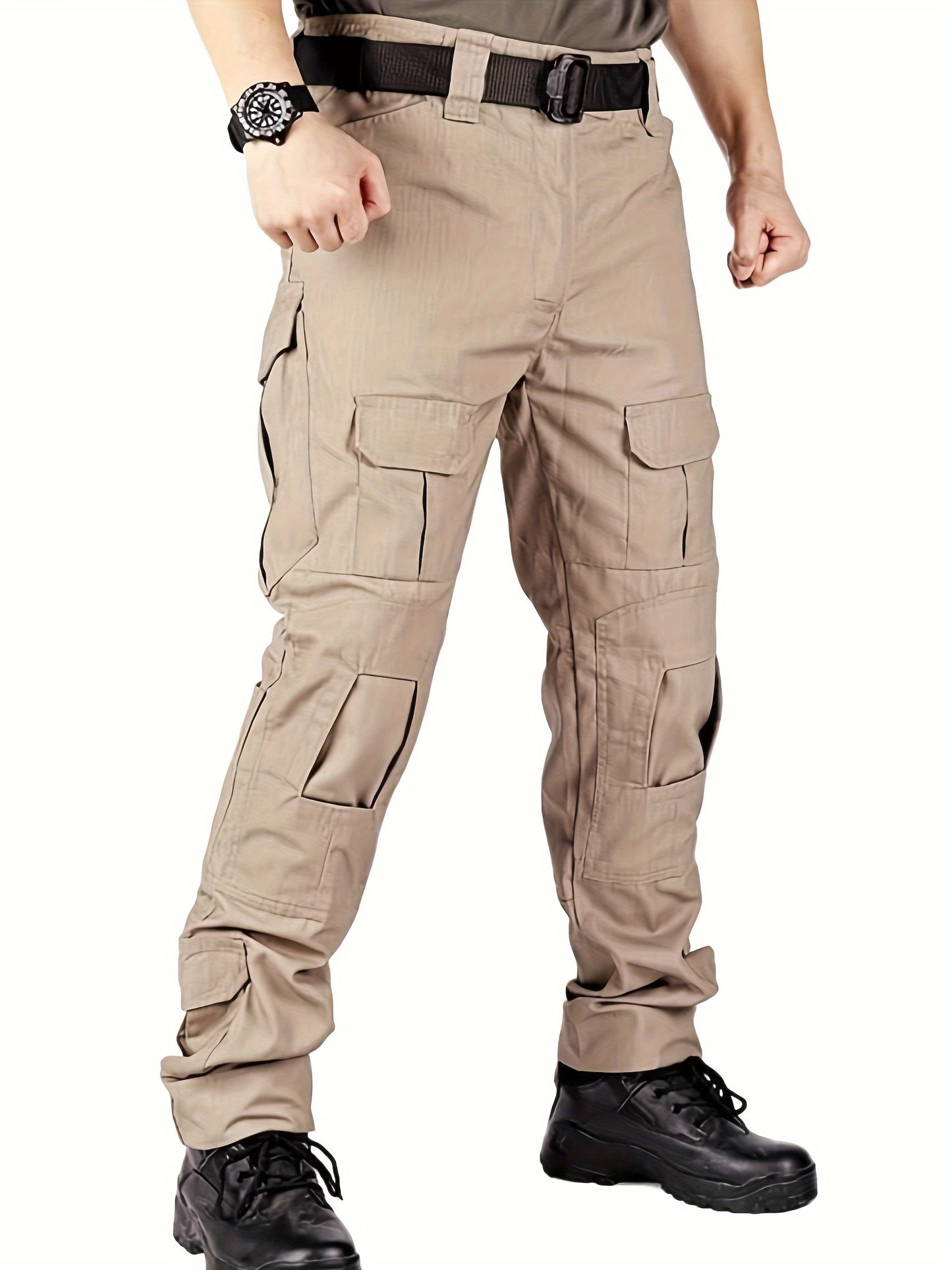 Men's Tactical Camo Cargo Pants | Non-Stretch | Black Khaki