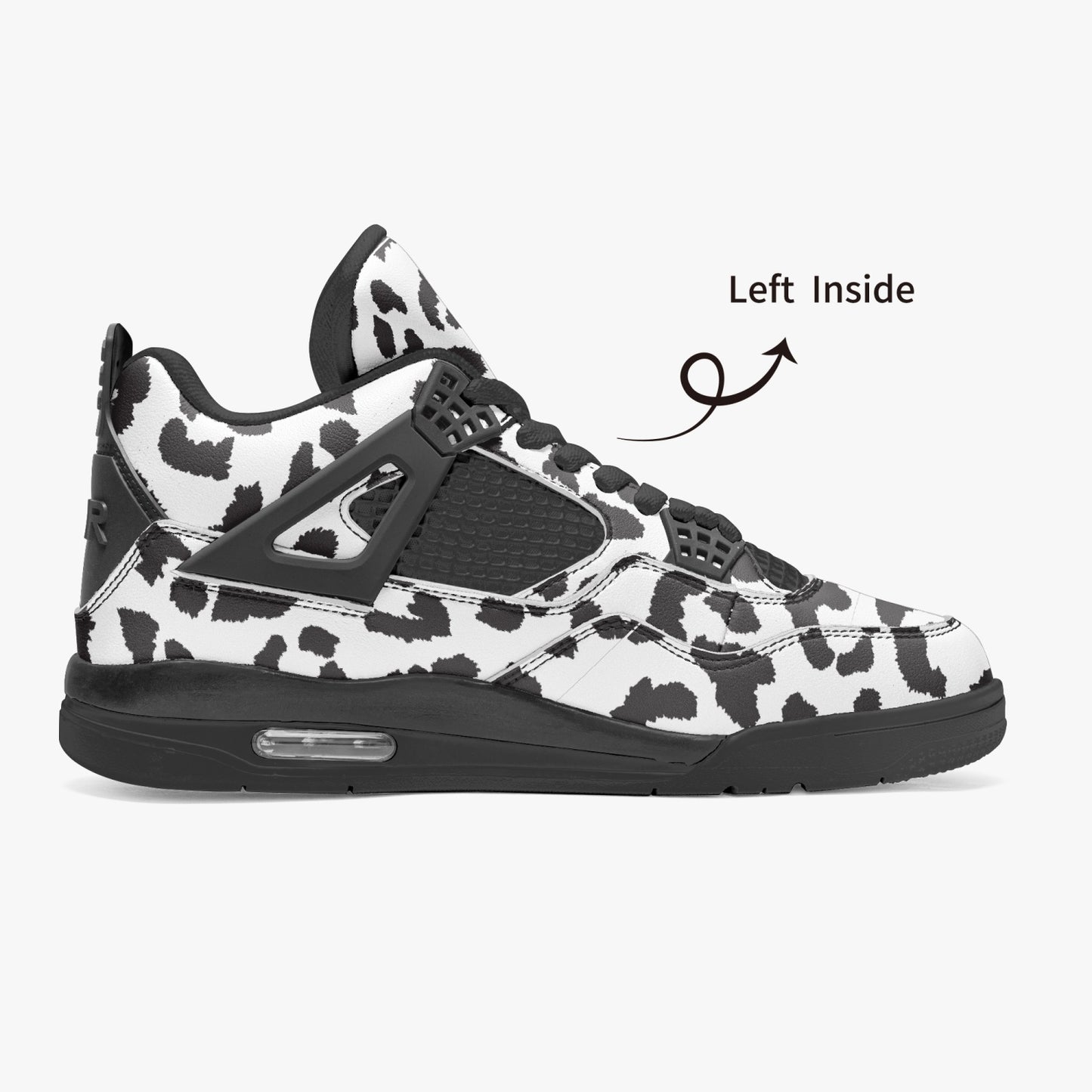 Leopard Jordans AJ4 | Black and White Pattern