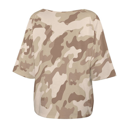 Off The Shoulder Top | Desert Brown Camo Shirt