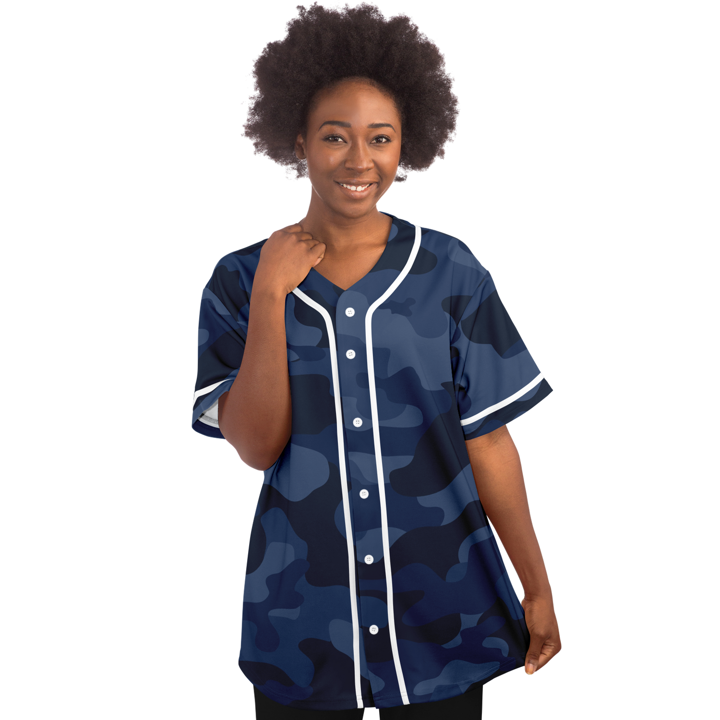 Camo Baseball Jersey | Deep Blue Camouflage