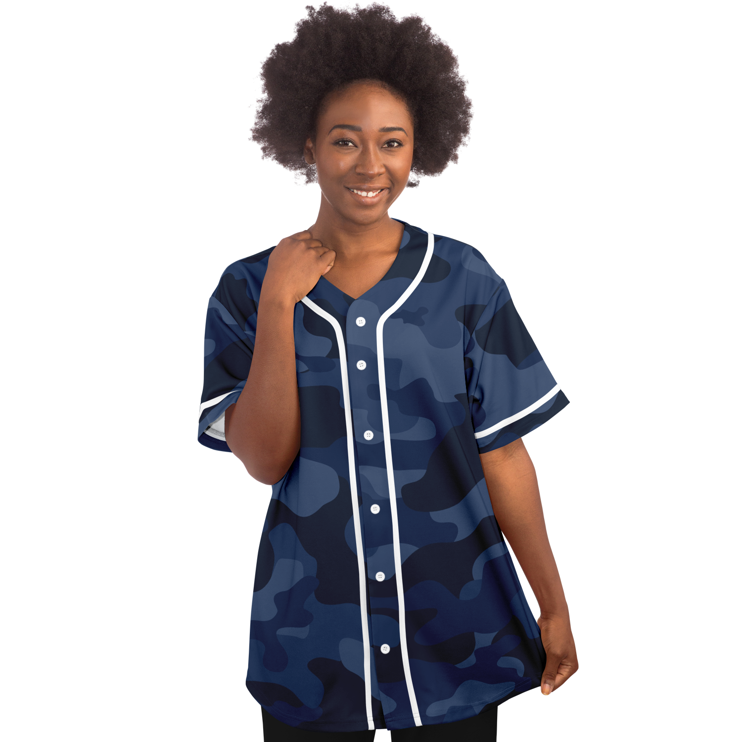 Camo Baseball Jersey | Deep Blue Camouflage