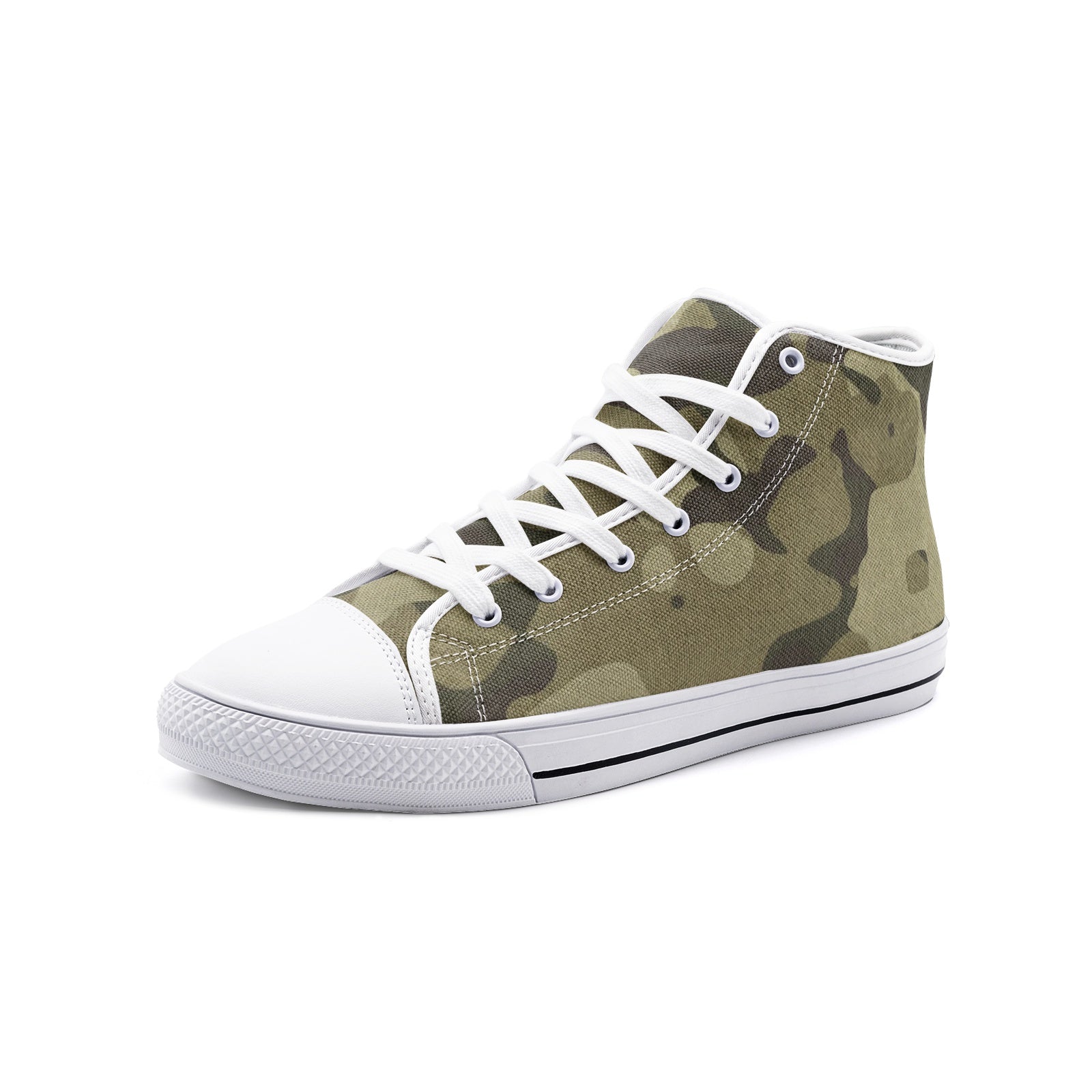 Camo Shoes | HIgh Top Canvas | Green Fabric Camouflage