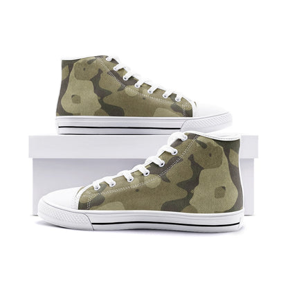 Camo Shoes | HIgh Top Canvas | Green Fabric Camouflage