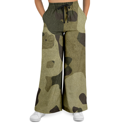 Camo Wide Leg Pants | Green Fabric Camouflage