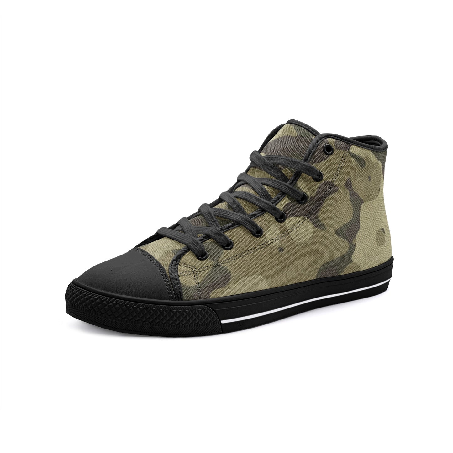 Camo Shoes | HIgh Top Canvas | Green Fabric Camouflage