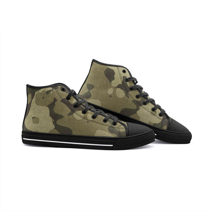 Camo Shoes | HIgh Top Canvas | Green Fabric Camouflage