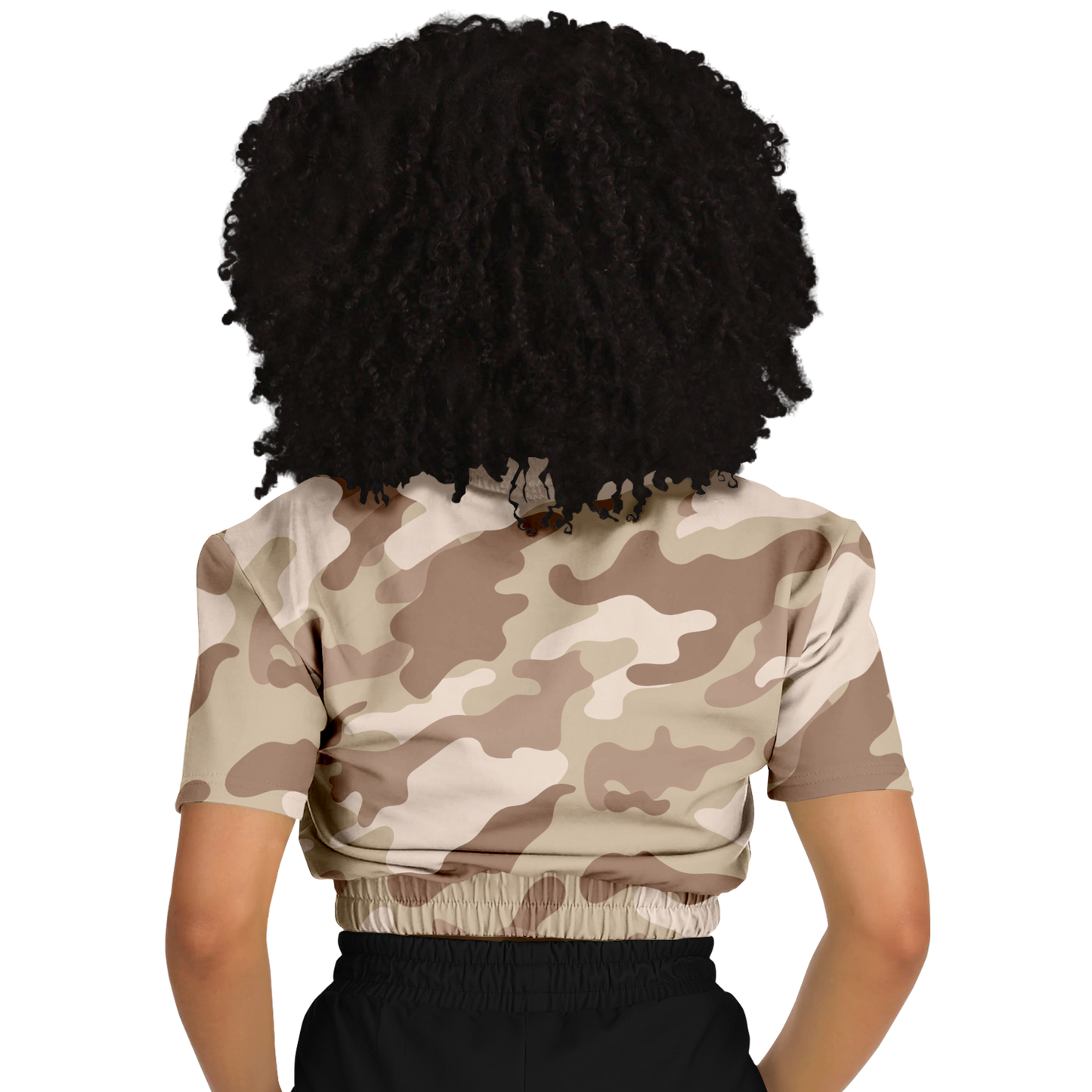 Camo Crop Top Sweatshirt | Brown Desert Camouflage