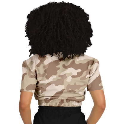 Camo Crop Top Sweatshirt | Brown Desert Camouflage