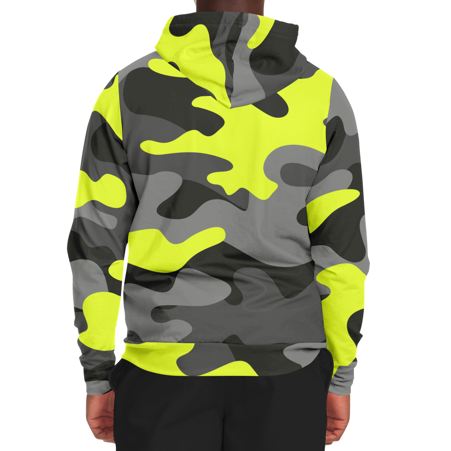 Zip-Up Hoodie | Yellow, Black, and Gray Camouflage