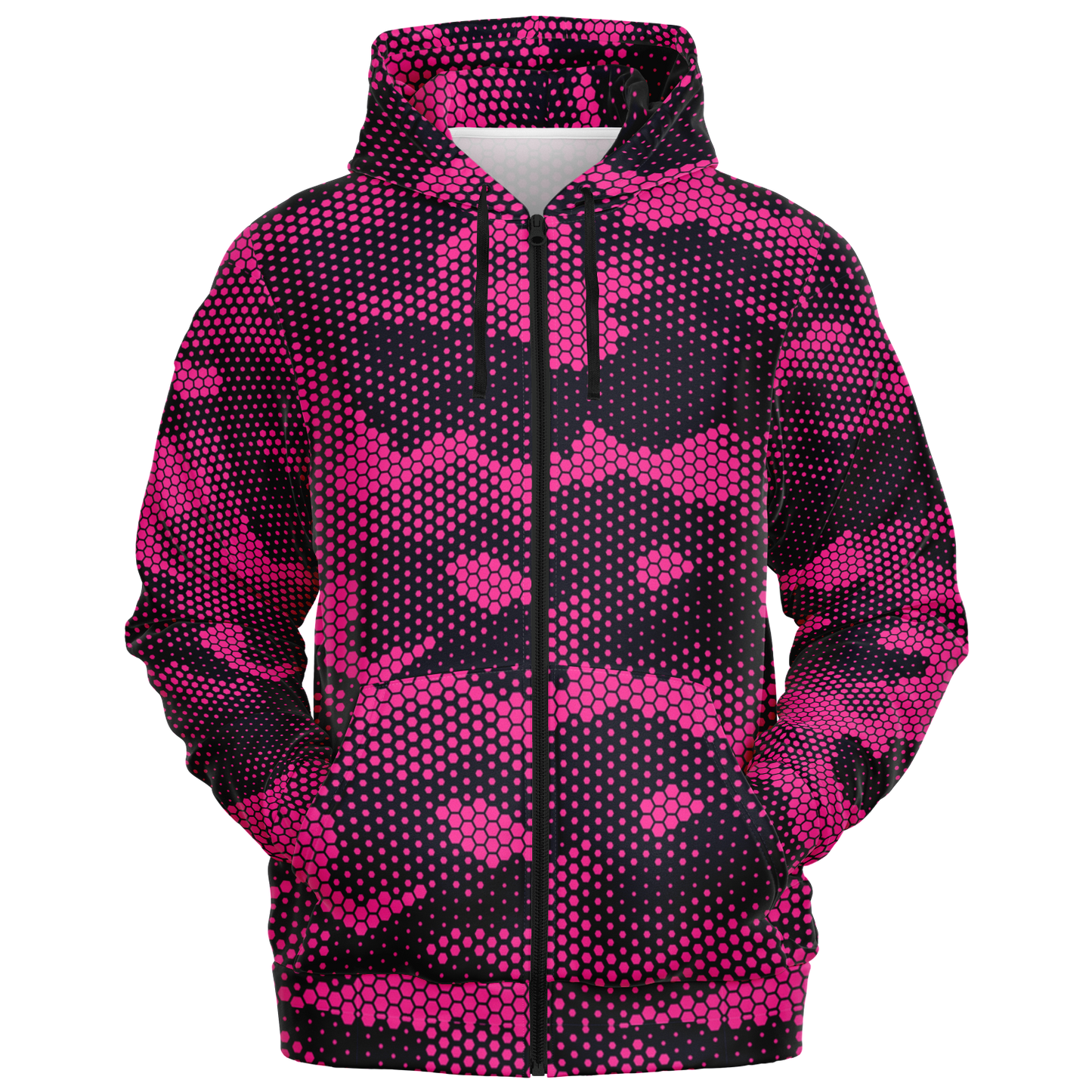 Zip-Up Hoodie | Digital Pink Camouflage