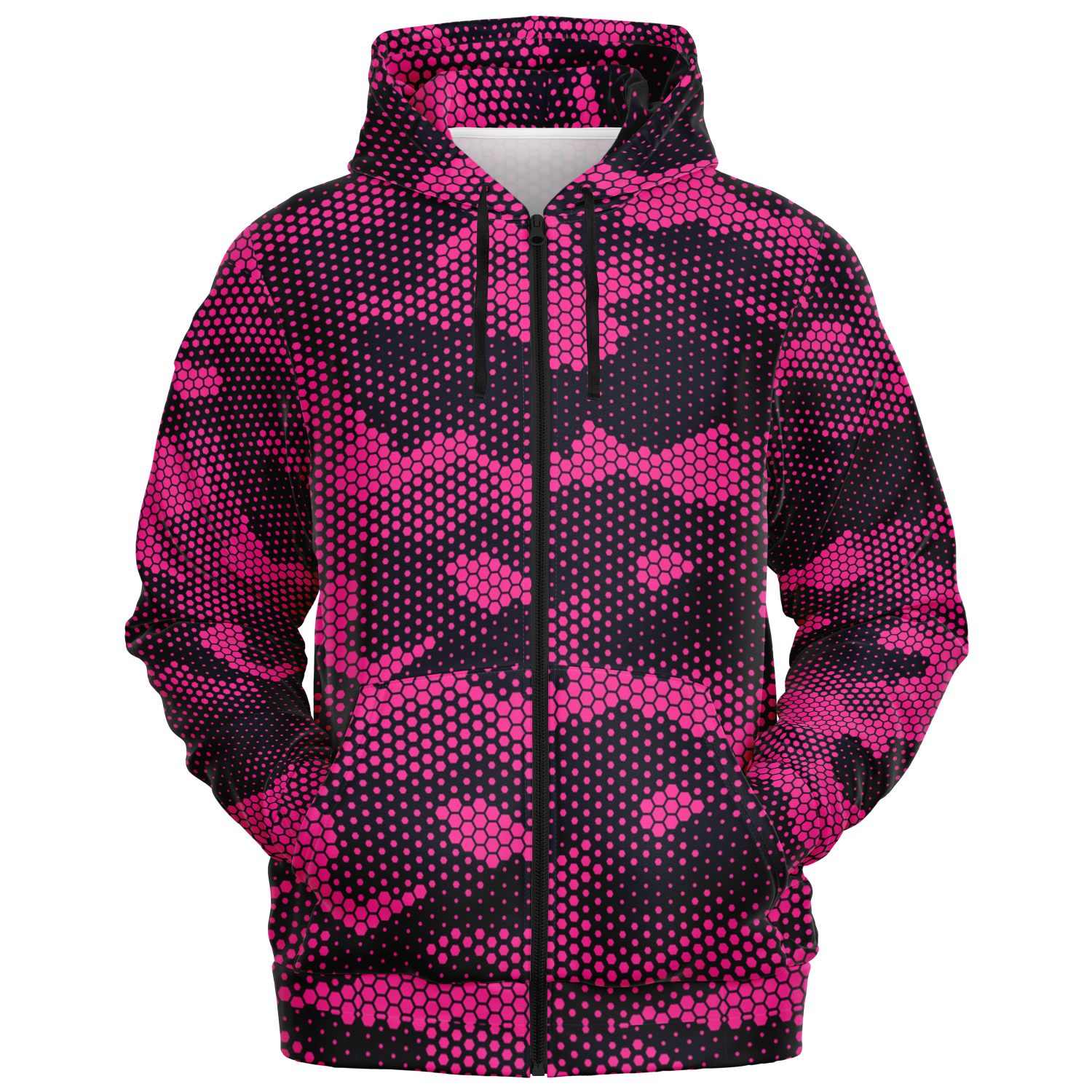 Zip-Up Hoodie | Digital Pink Camouflage