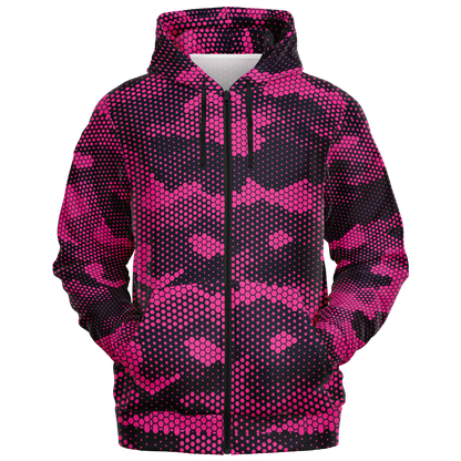 Zip-Up Hoodie | Digital Pink Camouflage