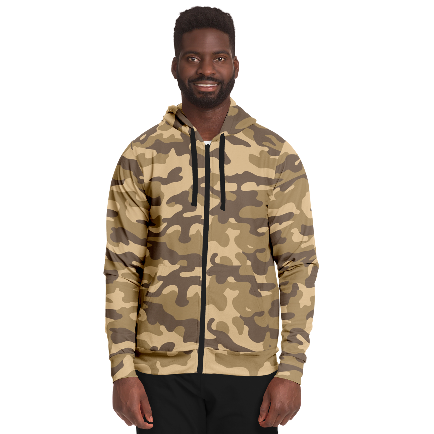 Zip-Up Hoodie | Khaki Camouflage