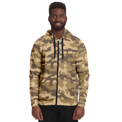 Zip-Up Hoodie | Khaki Camouflage