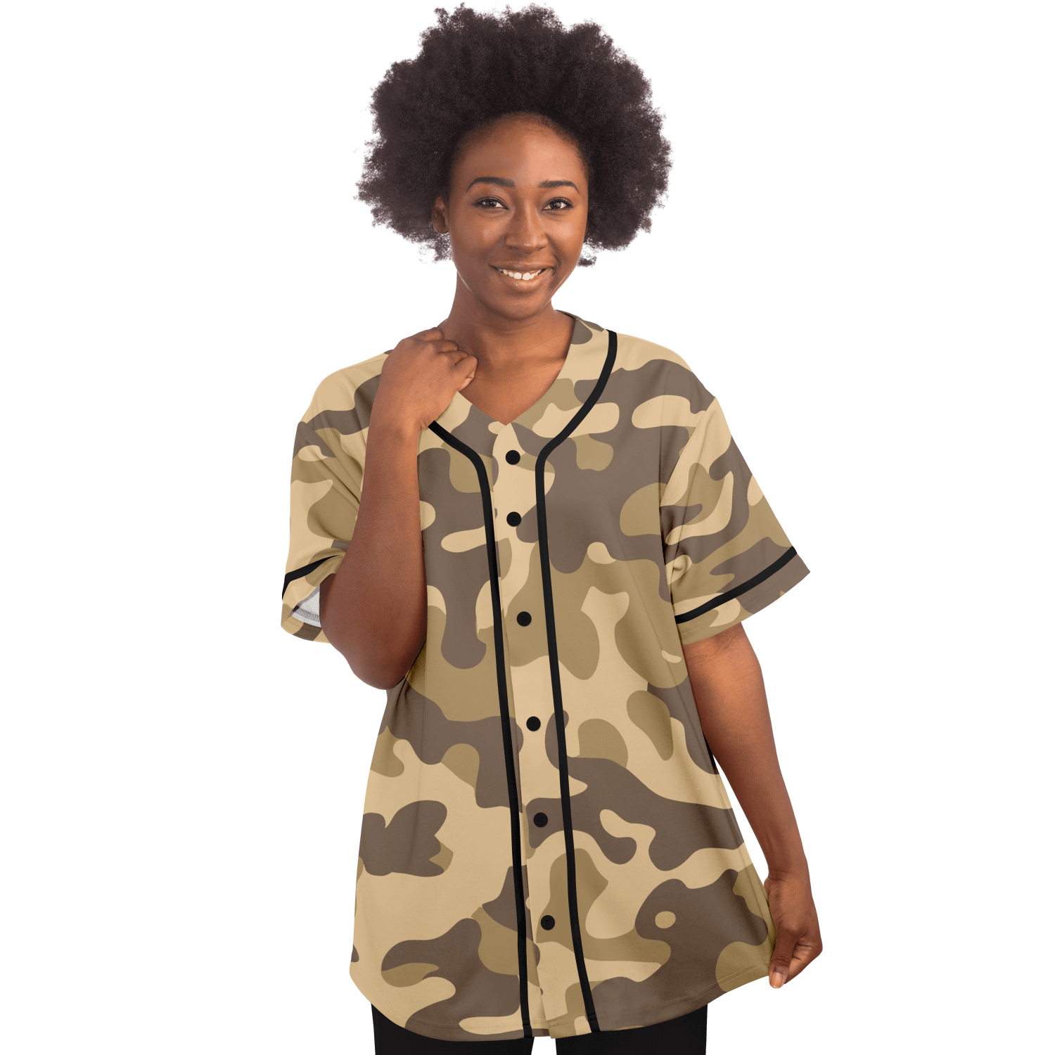 Camo Baseball Jersey | Khaki Camouflage