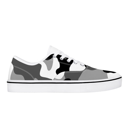 Camo Skate Shoes | Gray, Black, and White Camouflage