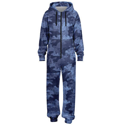 Camo Onesie | Denim Blue Camouflage