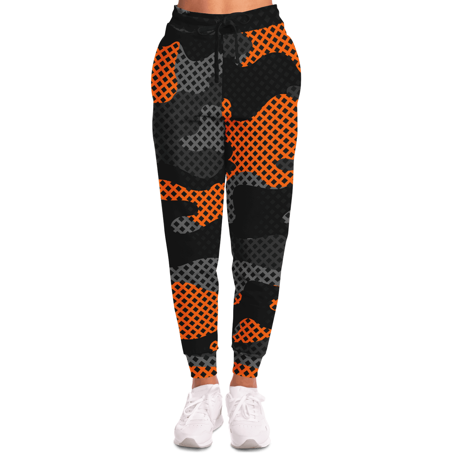 Camo Sweatpants | Unisex | Black & Orange Pixel Pattern