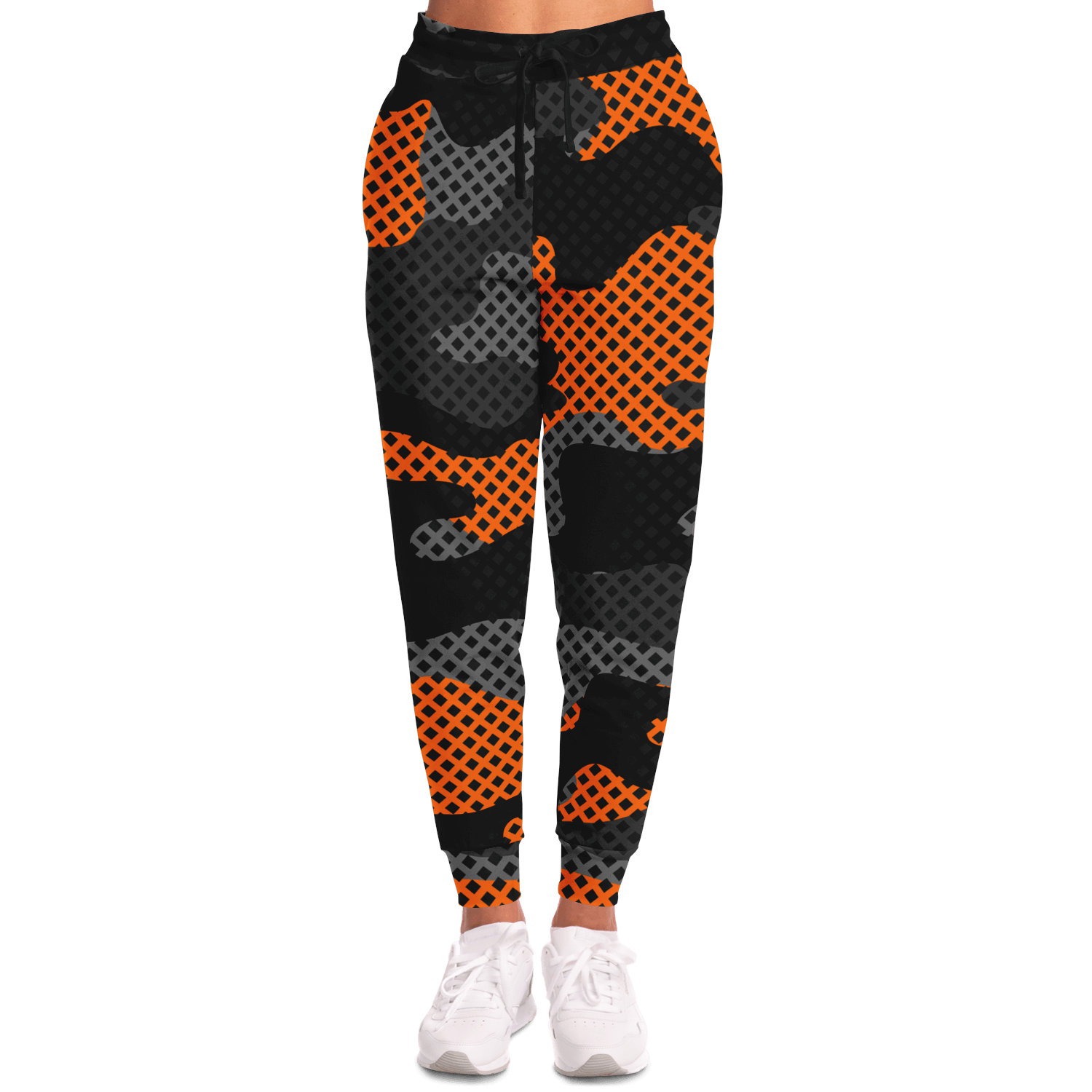 Camo Sweatpants | Unisex | Black & Orange Pixel Pattern