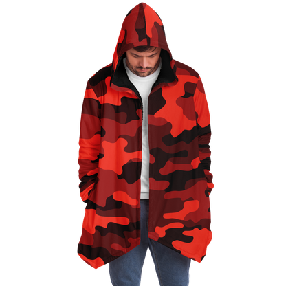 Camo Cloak | Scarlet Red & Black Camouflage | Microfleece