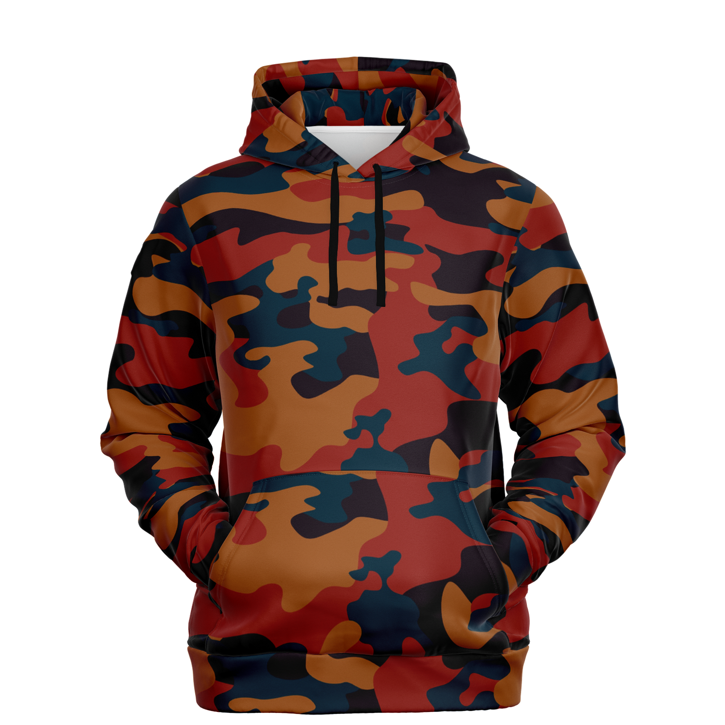 Camo Hoodie | Brown, Prussian Blue and Auburn Camouflage