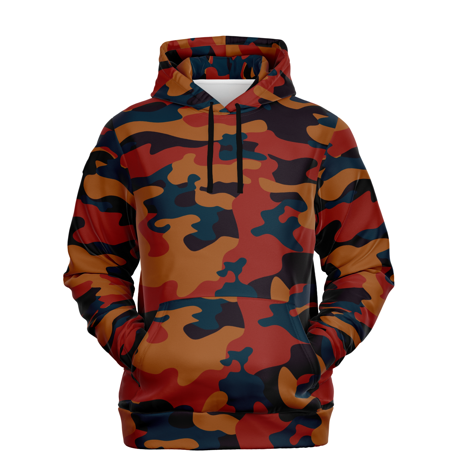 Camo Hoodie | Brown, Prussian Blue and Auburn Camouflage