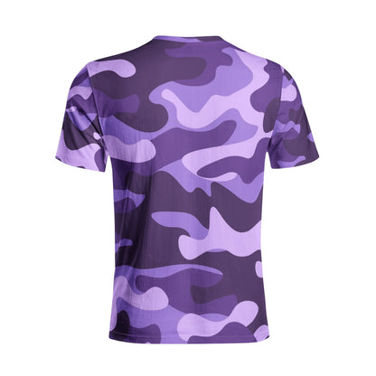 Camo T-shirt | Cotton | Unisex | Purple, Blue, and Mauve