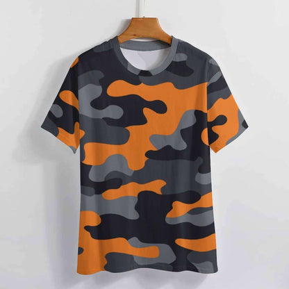 Camo Shirt | Orange, Gray & Black Camouflage T