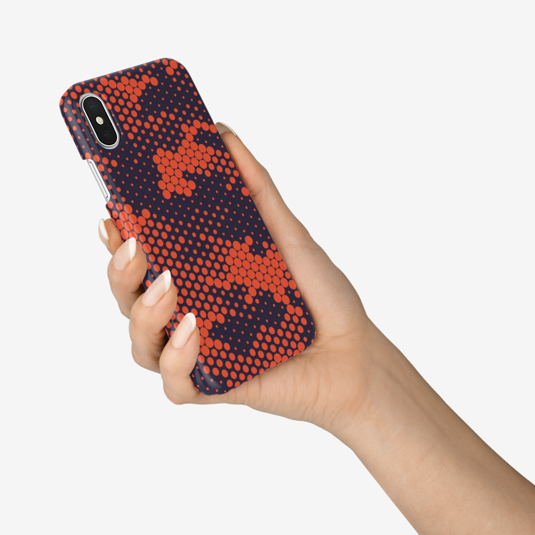 Camo Phone Case | iPhone | Orange & Blue Camouflage