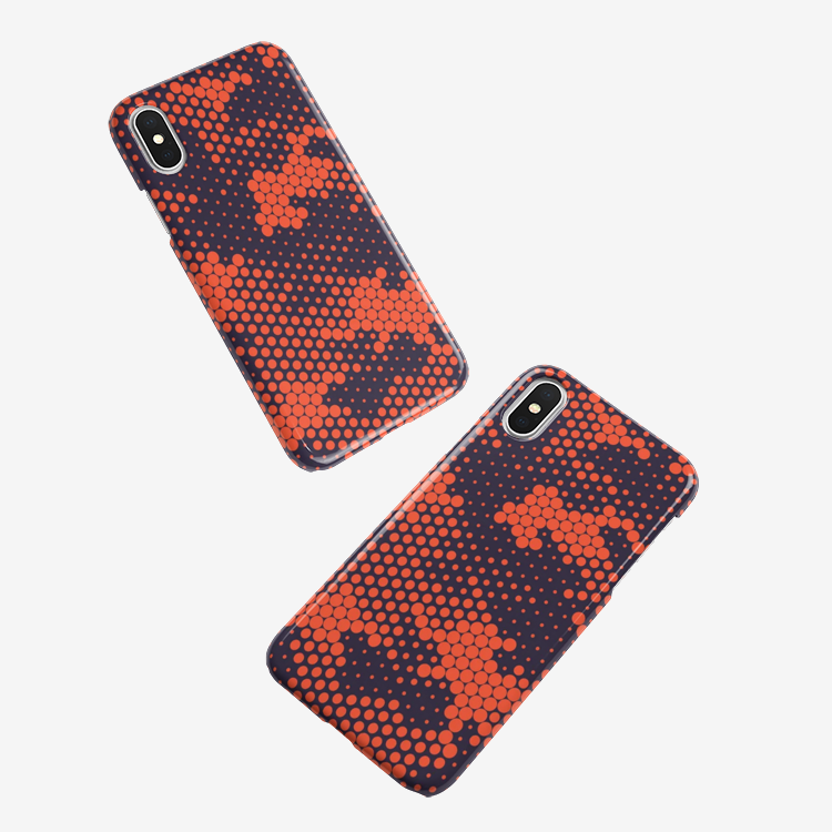 Camo Phone Case | iPhone | Orange & Blue Camouflage