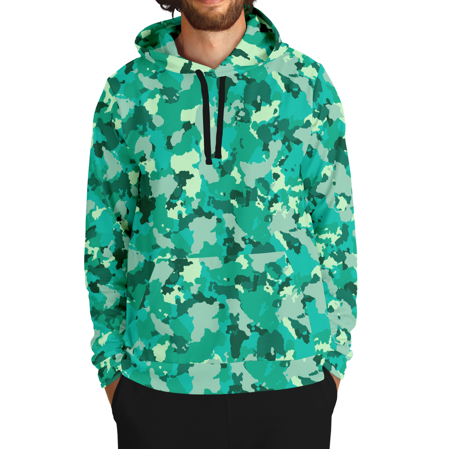 Cyan Green Camo Hoodie | Military Camouflage