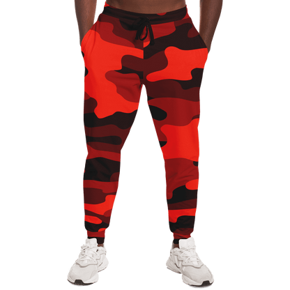 Camo Joggers | Unisex | Scarlet Red & Black