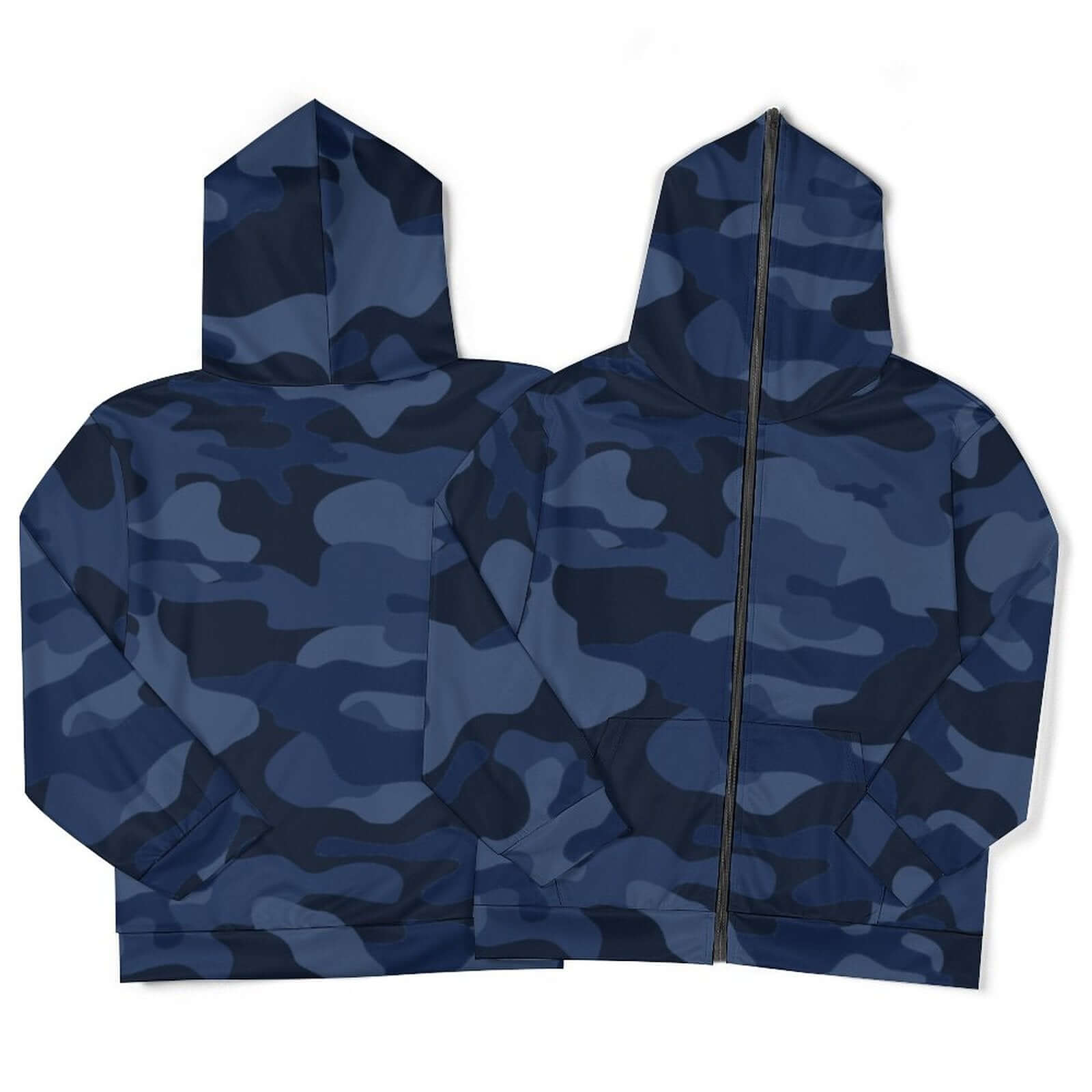 Zip up Camo Hoodie | Deep Blue Camouflage