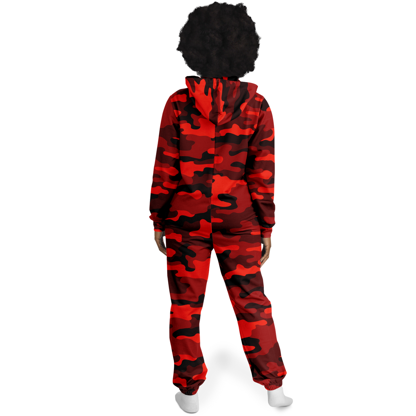 Camo Onesie | Scarlet Red and Black Camouflage