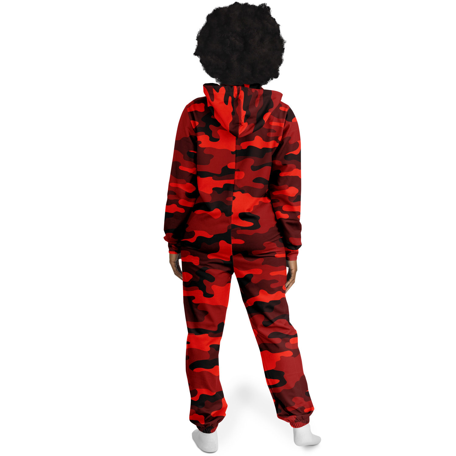 Camo Onesie | Scarlet Red and Black Camouflage