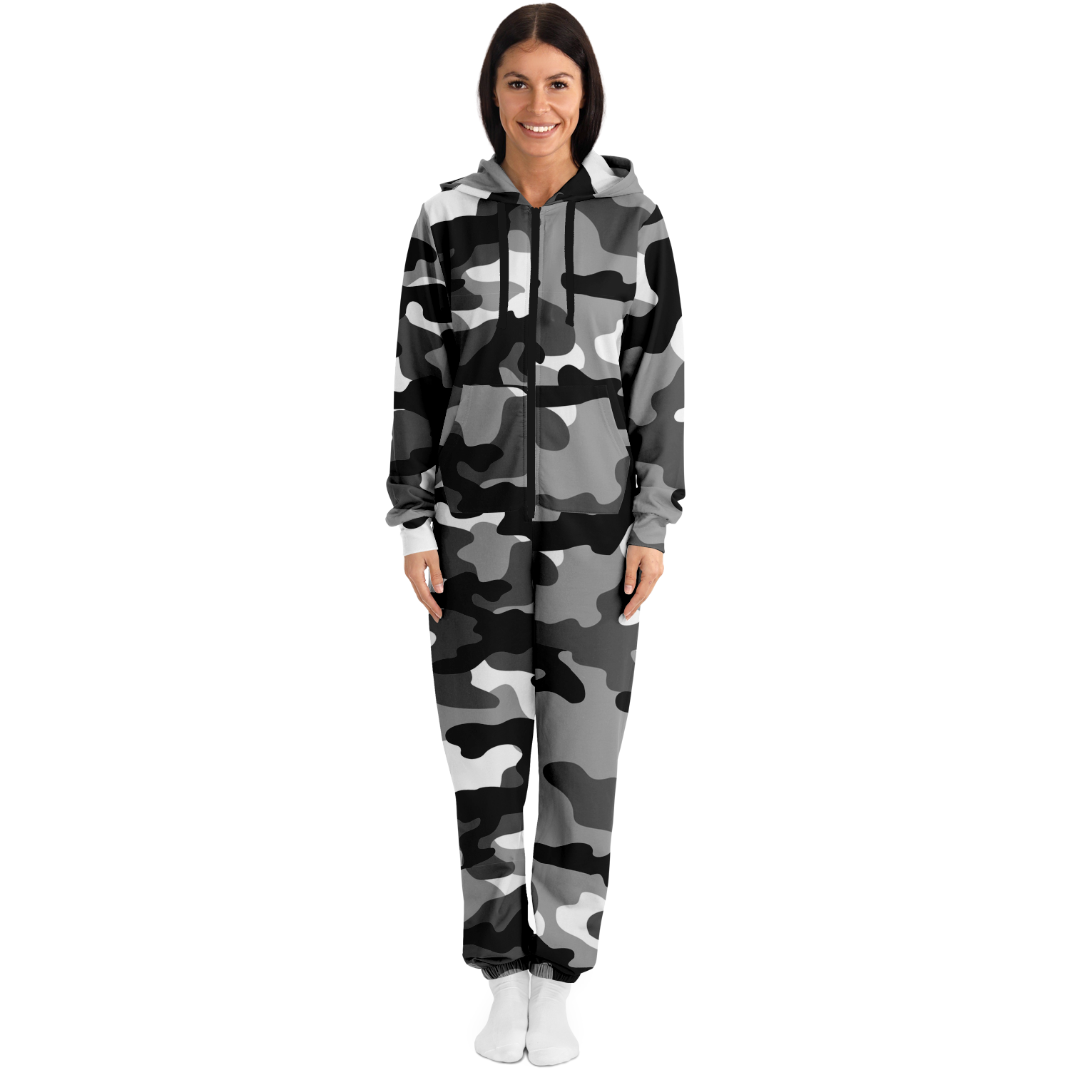 Camo Onesie | Gray, Black and White Camouflage