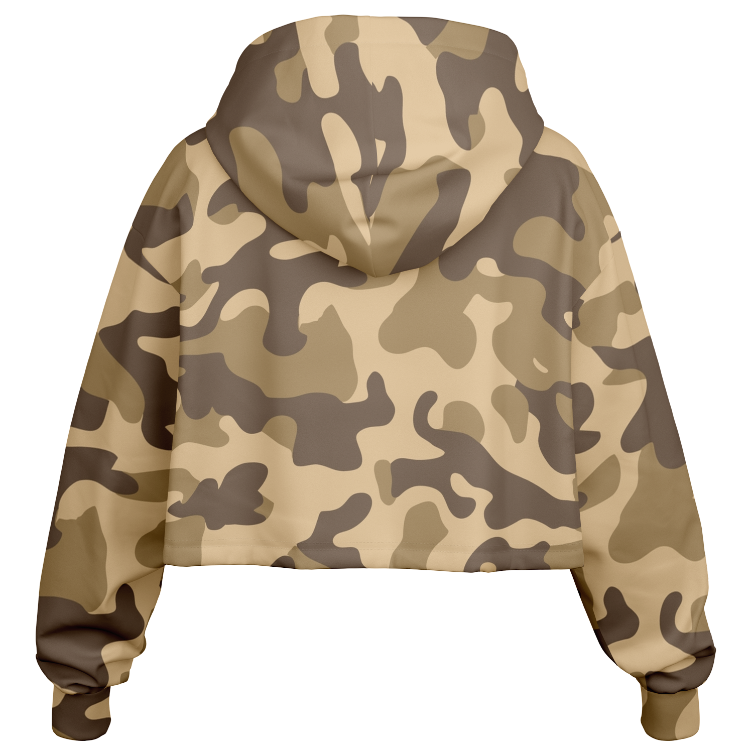 Cropped Hoodie For Women | Khaki Camouflage