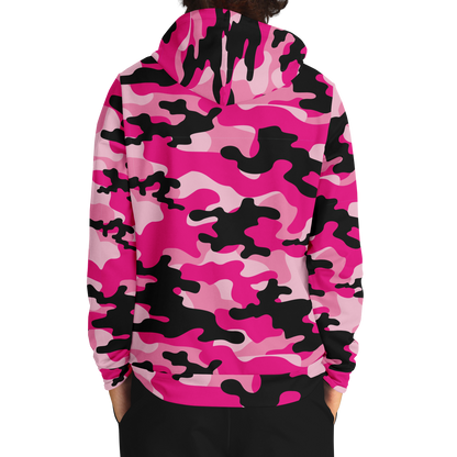 Pink Camo Hoodie | Candy, Black, & Cerise Mixed Camouflage