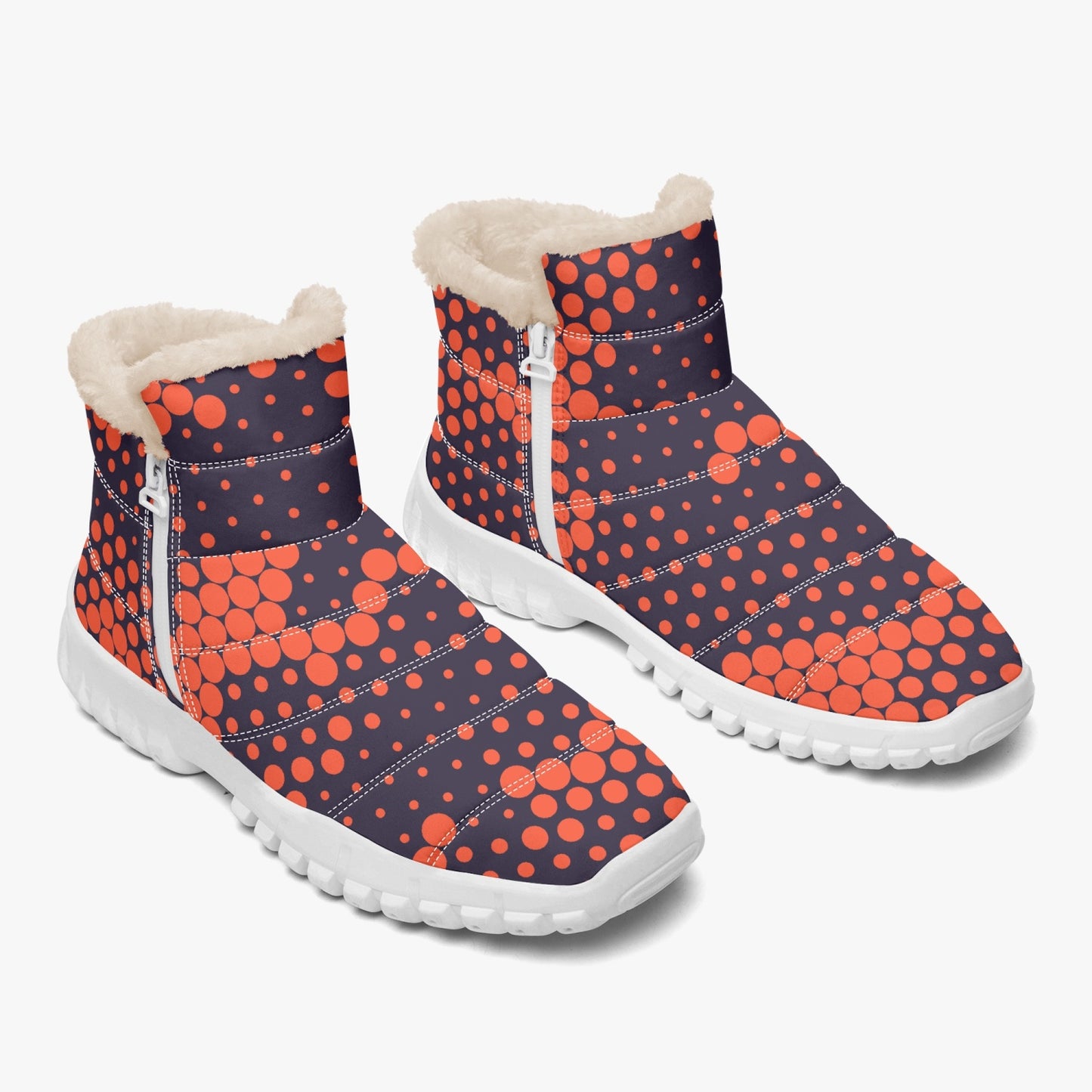 Camo Boots | Cotton-pad Fur Zipper Up | Orange and Blue