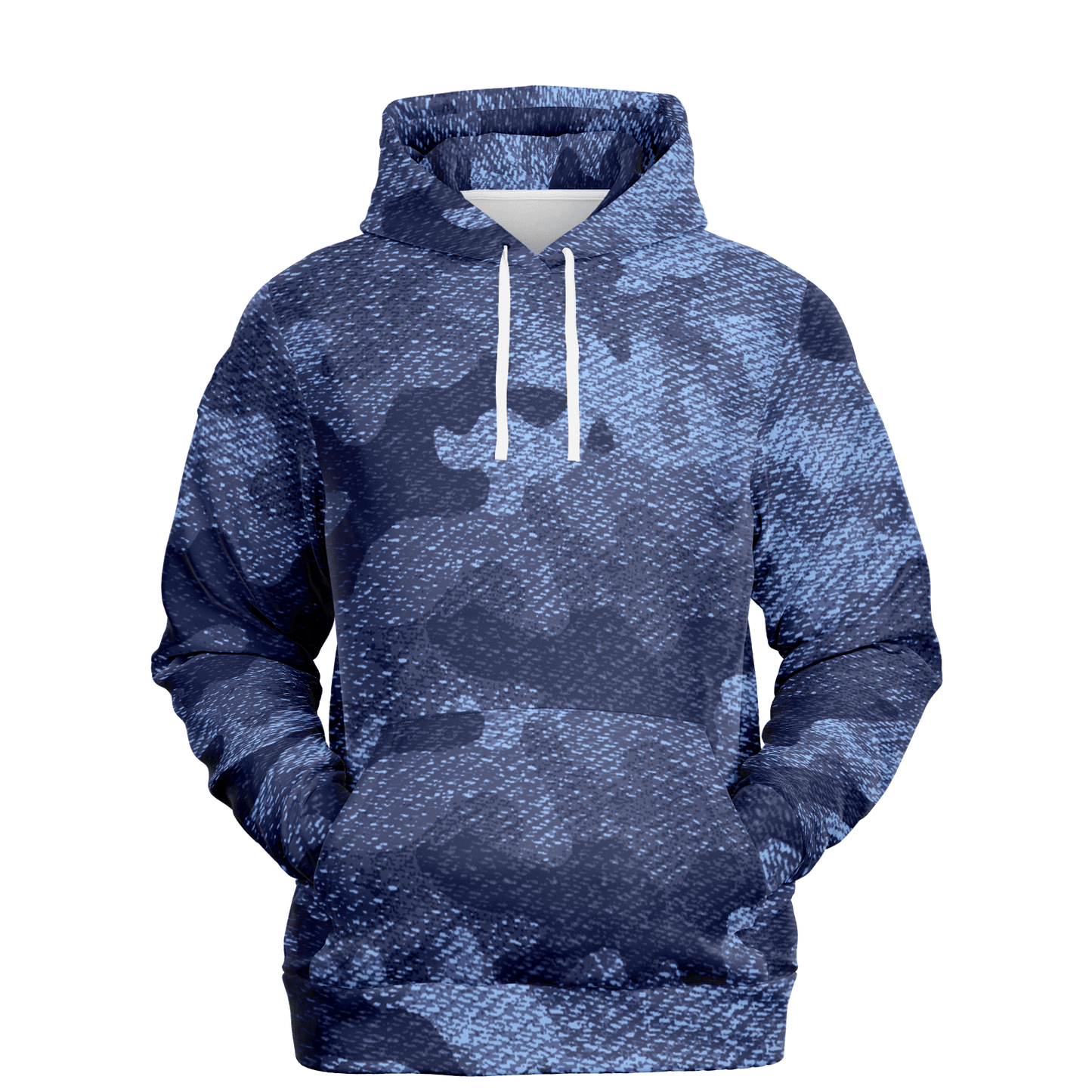 Camo Hoodie | Blue Denim Camouflage Pullover