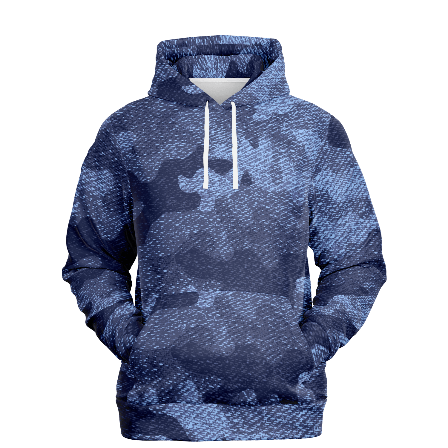 Camo Hoodie | Blue Denim Camouflage Pullover